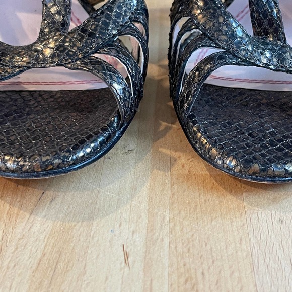 Plenty by Tracy Reese Bronze Snakeskin Strappy Sandals - Picture 4 of 8